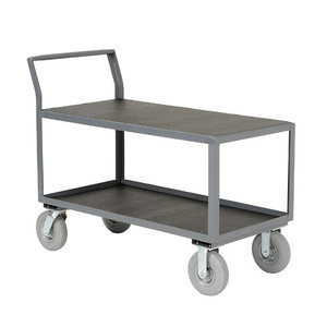 兆庭双层平板手推车 高效静音的仓库搬运解决方案